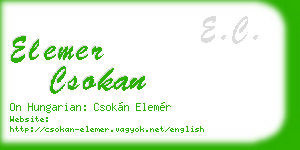 elemer csokan business card