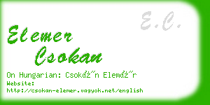 elemer csokan business card